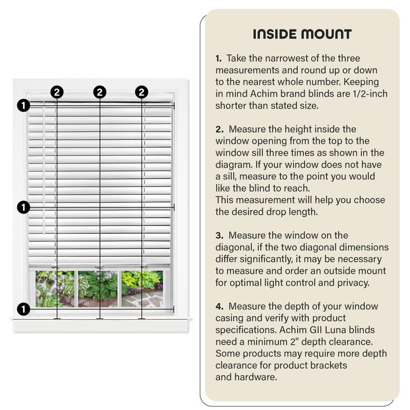 Achim Cordless Room Darkening Venetian Blind - 27 Inch Width, 64 Inch Length, 2" Vinyl Slat Size - Mahogany - GII Luna Light Filtering Horizontal Mini Windows Blinds for Interior by Achim Home Decor - Image 4
